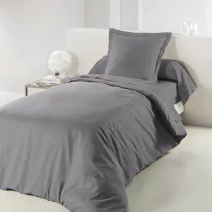 Douceur D'intérieur - Housse de couette 140 x 200 cm gris souris pas cher
