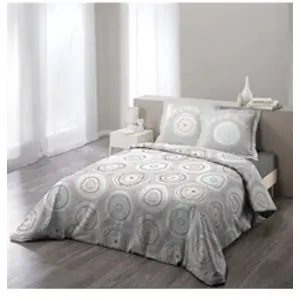 Coton d'intérieur Parure 3 p. 240x220 cm imprime 57 fils allover disco Rose/Menthe pas cher