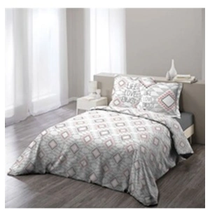 Coton d'intérieur Parure 3 p. 240x220 cm imprime 57 fils allover folio Rose pas cher