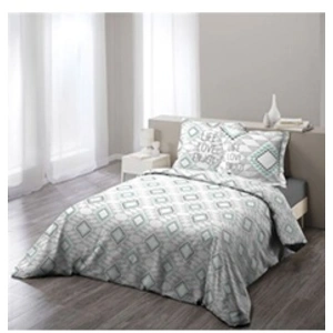 Coton d'intérieur Parure 3 p. 240x220 cm imprime 57 fils allover folio Menthe pas cher