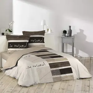 DOUCEUR D'INTERIEUR Parure housse de couette 200 x 200 cm So natural pas cher