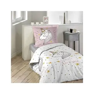 Parure de lit enfant Lilirose 140x200 - Blanc - Douceur D'intérieur