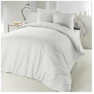 Housse de Couette - HOME MAISON - Blanche - Coton 57 fils/cm2 - 260 x 240 cm pas cher