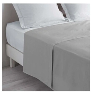 Comparateur de prix : DOUCEUR D'INTERIEUR Drap plat lit 1 personne 180 x 290 cm 100% coton 57 fils couleur gris Galet