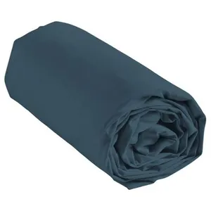 Douceur d'Intérieur Drap Housse Coton Uni en 57 Fils Bleu Nuit 90 x 190 cm pas cher