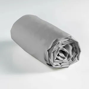 Douceur d'intérieur Drap housse 2 personnes 160 x 200 cm uni 57 fils lina Galet pas cher