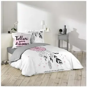 Parure de lit - DOUCEUR D'INTERIEUR - 3 pièces - 240 x 220 cm - Imprim... pas cher
