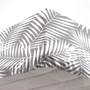 Drap Housse en Coton "Botania" 160x200cm Gris pas cher