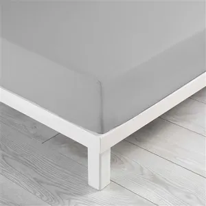 Douceur d'Intérieur Drap Housse (160 x 200 cm) Linette Gris, 100% Coton pas cher
