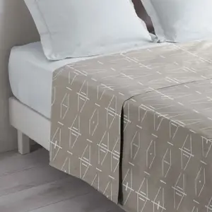 Douceur d'Intérieur Drap plat en coton Aristide - Beige - 180 x 290 cm pas cher