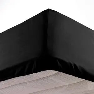 Drap Housse Microfibre Oscar - 190x140cm - Noir. pas cher