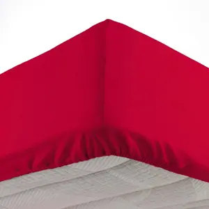 douceur d'intérieur Drap Housse (90 x 190 cm) Oscar Rouge, Microfibre Unie pas cher