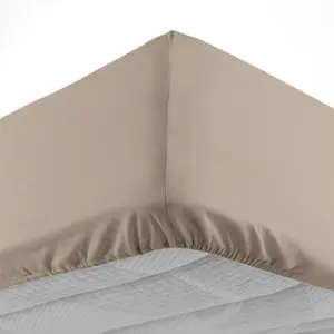 Drap Housse 2 Personnes 140 X 190 Cm Jersey Uni Jersy Sable pas cher