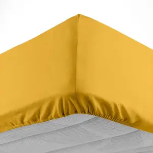 Comparateur de prix : Douceur d'Intérieur Drap housse 160x200 cm - Bonnet 30 cm - 100% coton - Jaune