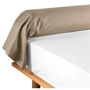 Taie de traversin 85x185 cm - 100% coton - Sable pas cher