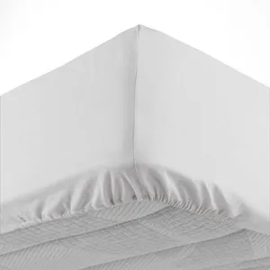 douceur d'intérieur, Drap Housse (140 x 190 cm) Lina Blanc, 100% Coton pas cher