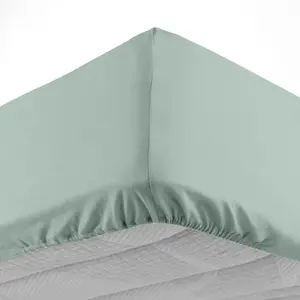 douceur d'intérieur, Drap Housse (140 x 190 cm) Lina Sauge, 100% Coton pas cher