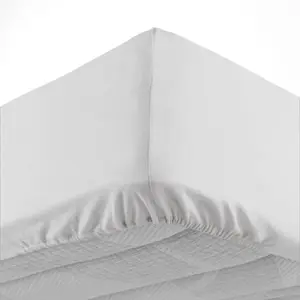 douceur d'intérieur, Drap Housse (160 x 200 cm) Lina Blanc, 100% Coton pas cher
