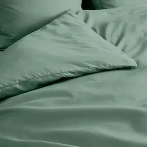 Douceur d'Intérieur Housse de couette en percale de coton uni (240x220 cm - Vert tilleul) pas cher