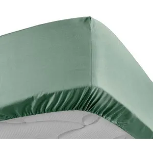 Comparateur de prix : Douceur d'Intérieur Drap housse - Percale - 140 x 190 cm - 78 fils - Vert - Coton naturel