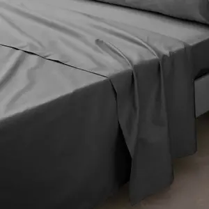 Comparateur de prix : DOUCEUR D'INTÉRIEUR Drap plat 2 pers. 240 x 300 cm percale de coton 78 fils Acier