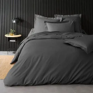 Housse de Couette "Percaline" 220x240cm Gris Acier pas cher