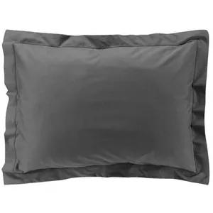 Douceur d'Intérieur Taie d'oreiller rectangle 50x70 cm - Percale 100% coton Anthracite pas cher