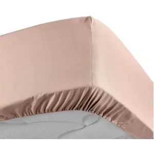 Comparateur de prix : Drap housse 180x200 cm - Percale 100% coton - Bonnet 30 cm - Nude