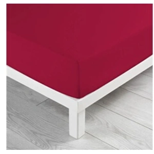 Douceur d'Intérieur Drap housse Biolina en coton biologique bordeaux bonnet 30 cm 180x200 pas cher