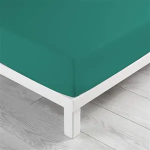 Comparateur de prix : Douceur d'Intérieur Drap housse Biolina en coton biologique émeraude bonnet 30 cm 180x200