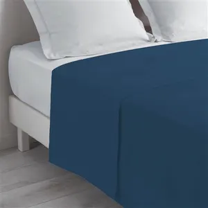 Comparateur de prix : Douceur d'Intérieur, Drap Plat (180 x 290 cm) Biolina Bleu Nuit, 100% Coton Bio