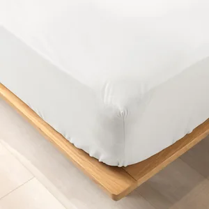 Douceur d'intérieur - Drap housse 100% Coton Bio Biolina blanc 140x190 cm pas cher