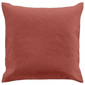 Comparateur de prix : Douceur d'Intérieur Housse de coussin en microfibre avec motifs en relief Romane - Rouge - 60 x 60 cm
