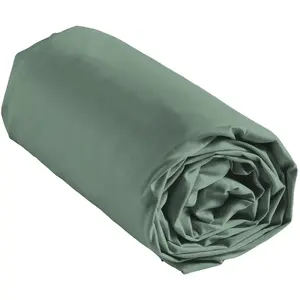 Drap housse 140x190 coton lavé sauge Linella pas cher