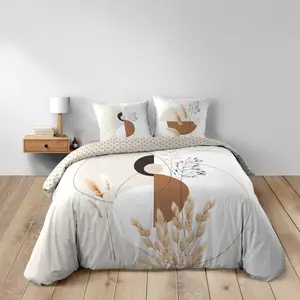 Parure de lit orange 240x220 cm coton - douceur dinterieur pas cher