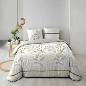 Parure de couette 100% coton 57 fils imprimée 240x220 2 taies pas cher