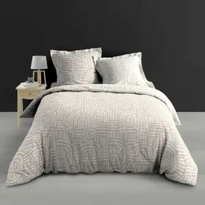 Parure de lit 240x220 cm + 2 taies percale 78 fils eliot motif b... pas cher