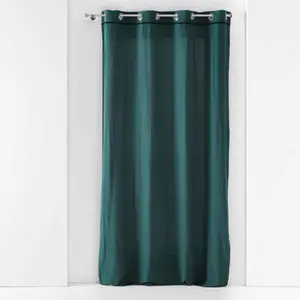 Douceur d'Intérieur Homemaison - Rideau à oeillets 140 x 240 cm Coton lavé Linette Pétrole