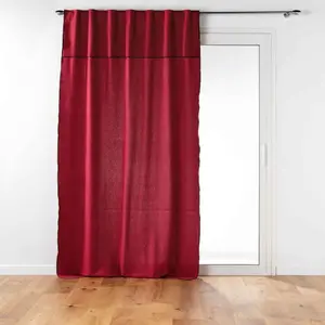 Douceur d'Intérieur Homemaison - Ridea passant cache-volants en coton 140 x 240 cm Mistraline Bordeaux pas cher