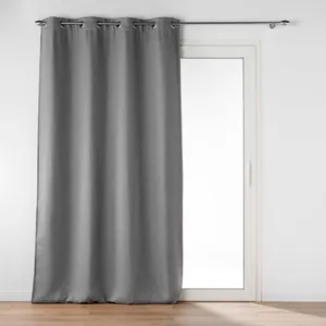 Rideau Occultant Jacquard "Blake" 135x240cm Anthracite pas cher