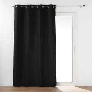 Comparateur de prix : Douceur d'Intérieur Rideau tamisant 135 x 260 cm isolant thermique Micropolar Noir