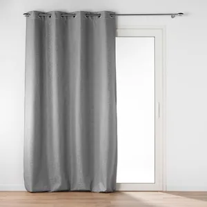 Comparateur de prix : Douceur D'Intérieur - Rideau À illets Isolant Jacquard Gris 140x260