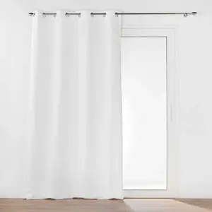 Douceur d'Intérieur Rideau tamisant 135 x 260 cm isolant thermique Micropolar Blanc pas cher