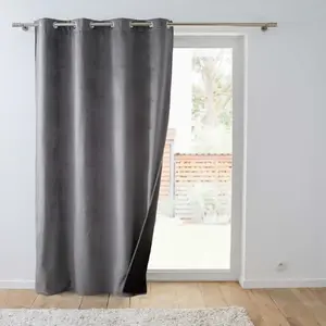 Comparateur de prix : DOUCEUR D'INTERIEUR Rideau isolant velours polarchic 140x260cm anthracite 1611928-anthracite