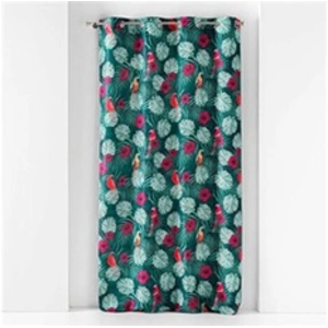 Douceur d'Intérieur Rideau a oeillets 140 x 260 cm polyester imprime caracas Bleu pas cher