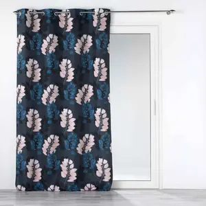 Douceur D'intérieur - Rideau à oeillets 140 x 260 polyester imprimé Belline Bleu pas cher