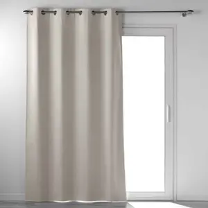 Douceur d'Intérieur Rideau d'ameublement occultant et isolant polyester beige 135x260 cm pas cher
