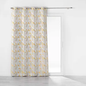 Douceur d'Intérieur Bricoline - Rideau a oeillets 140 x 260 cm jacquard Medicis Jaune pas cher