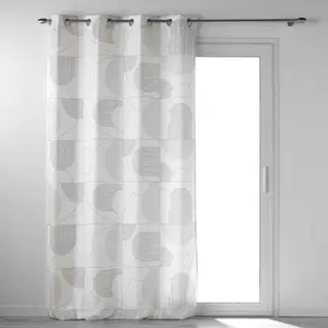 Douceur d'Intérieur Rideau A Oeillets 140 x 260 CM Polyester Imprime Esquisse Blanc pas cher