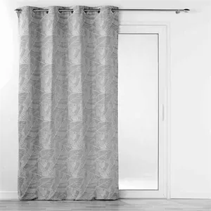 Comparateur de prix : Douceur d'Intérieur, Rideau à Oeillets (140 x 260 cm) Floriss Gris, Jacquard